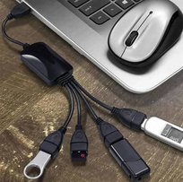 4-Portowy Rozdzielacz Usb Aktywny Hub 2.0 Czarny Ak22 Aptel