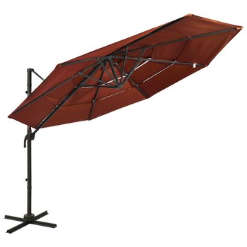 4-poziomowy parasol na aluminiowym słupku, terakotowy, 3x3 m - vidaXL
