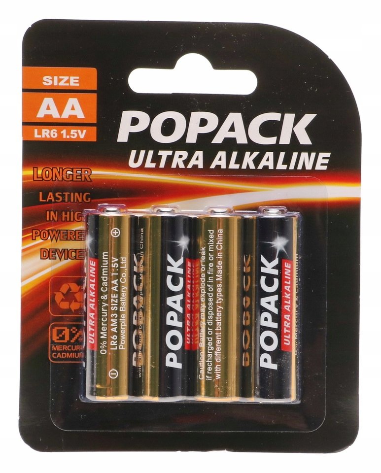 4 Sztuki 4X Bateria Alkaliczna Popack Lr6 R6 Aa - Inna marka | Sklep ...
