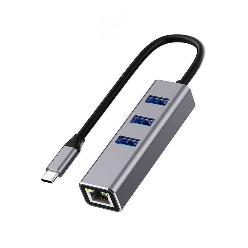 Zdjęcia - Czytnik kart pamięci / hub USB 4 w 1 USB 3.1 USB C / Hub 3 x USB 3.0 + Ethernet RJ45 LAN Gigabit 1000MB
