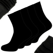 4 x Skarpety Męskie 43-46 GRUBE CZARNE ZESTAW DŁUGIE CIEPŁE BAWEŁNA 95%