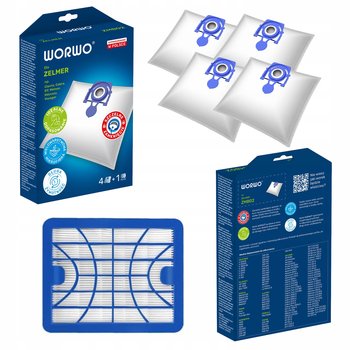 4 X Worki Plus 1 X Filtr Hepa Do Zelmer Odyssey Meteor Bosch Zmb02K Elf 2 - Areose