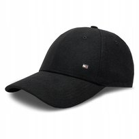 -46% TOMMY HILFIGER CZAPKA Z DASZKIEM MĘSKA MAŁE LOGO CZARNA Z DODATKIEM WEŁNY Tommy Hilfiger