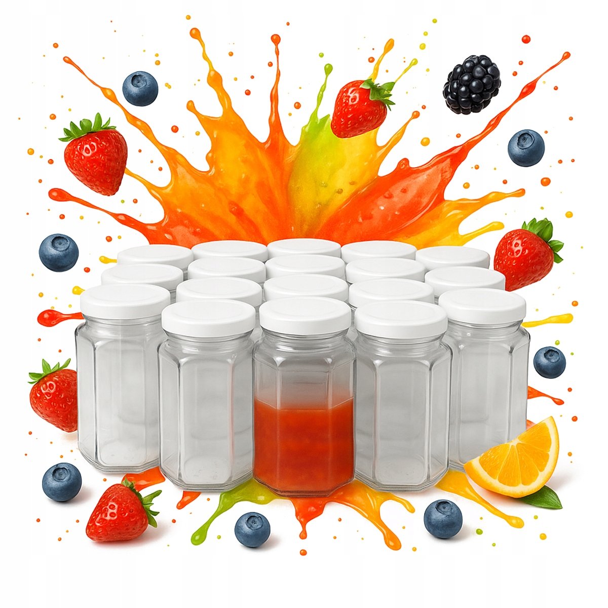 Bimberek Bimberek 48X Słoik Szklany 385Ml Z Wieczkiem Słoiki Na Przetwory Soki Ogórki Miód