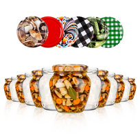 48x Słoiki szklane 550 ml na suszone, marynowane grzyby, przetwory, konfitury, dżemy + zakrętki fi 82 mm