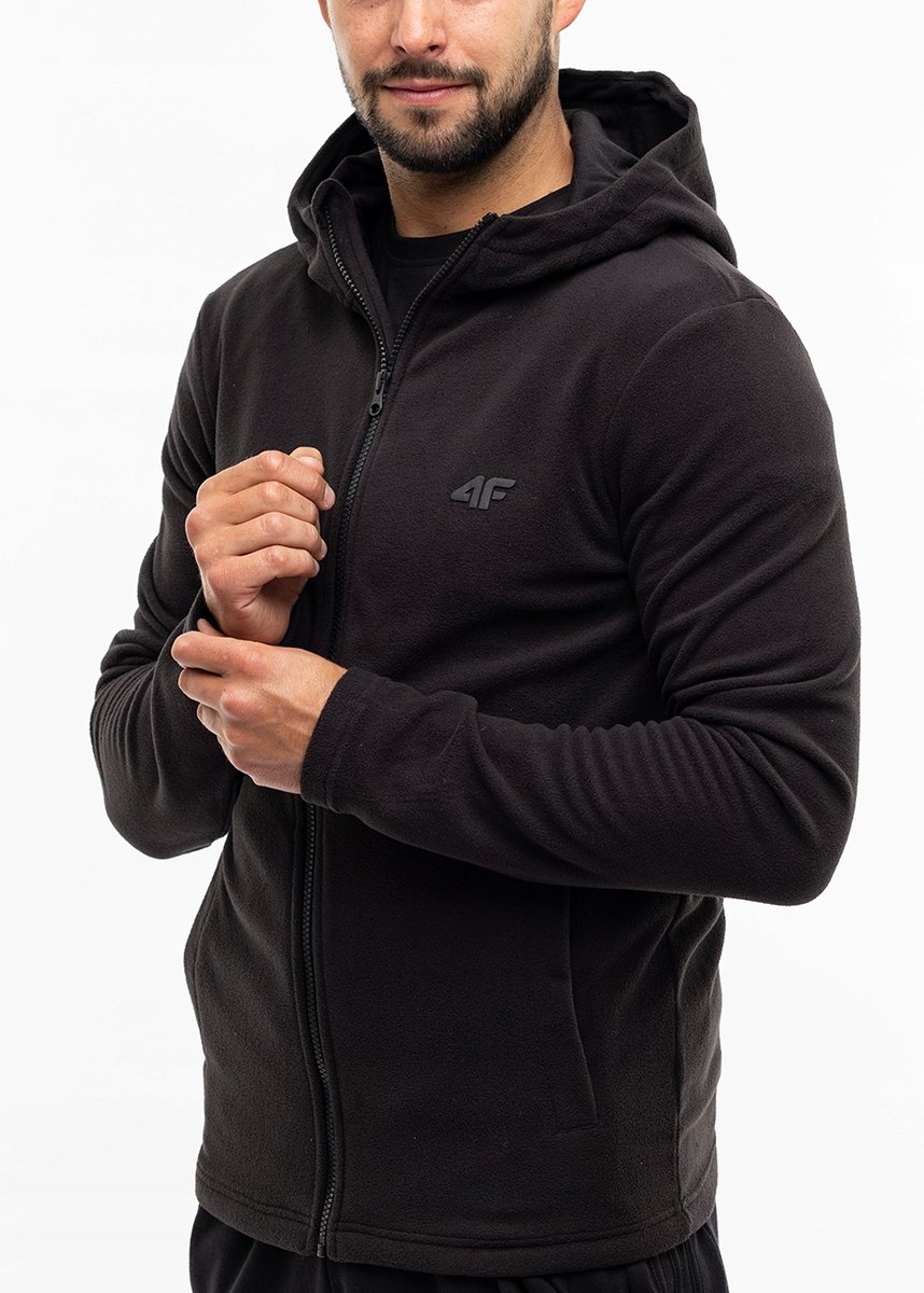 hisa✕4 Bluza sportowa rozpinana bez kaptura chłopięca - czarna | 4F