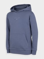 4F, Bluza sportowa dresowa nierozpinana Bluza sportowa z kapturem dziewczęca, HJZ22-JBLD003, Niebieski, Rozmiar 128 4F