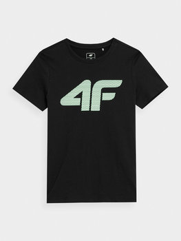 4F, Koszulka z nadrukiem chłopięca, 4FJSS23TTSHM293-20S, Czarny, Rozmiar 140 - 4F