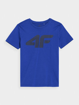 4F, Koszulka z nadrukiem chłopięca, 4FJSS23TTSHM293-36S, Kobalt, Rozmiar 146 - 4F
