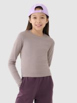 4F Longsleeve slim gładki dziewczęcy 4FJRSS25TLONF505-83S Brązowy Roz. 128 4F