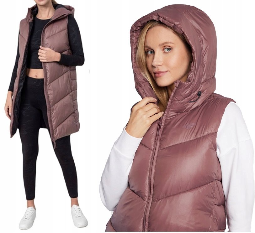 4F 4F PŁASZCZ BEZRĘKAWNIK KAMIZELKA PUCH PIKOWANA XS