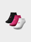 4F, Skarpetki casual przed kostkę (3-pack) dziewczęce, 4FJSS23USOCF097-94S, Multikolor 4, Rozmiar 32-35 - 4F