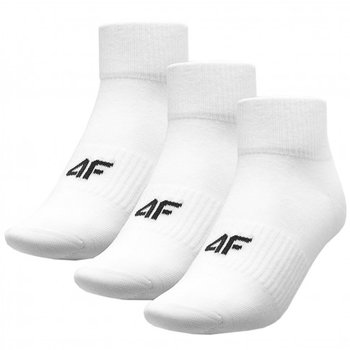 4F, Skarpetki casual za kostkę (3-pack) męskie,  4FSS23USOCM150-10S, Biały, Rozmiar 43-46 - 4F