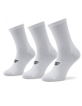 4F, Skarpetki casual za kostkę (3-pack) męskie, 4FSS23USOCM151-10S, Biały, Rozmiar 43-46 - 4F