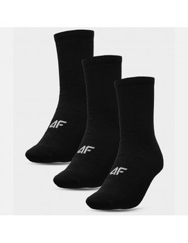 4F, Skarpetki casual za kostkę (3-pack) męskie, 4FSS23USOCM151-20S, Czarny, Rozmiar 43-46 - 4F