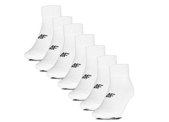 4F, Skarpetki casual za kostkę (7-pack) męskie, 4FSS23USOCM136-10S, Biały, Rozmiar 39-42 - 4F