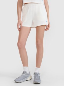 4F Spodenki dresowe z waflowej dzianiny damskie 4FWSS25TSHOF531-11S Biały Roz. XS - 4F