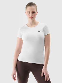 4F, T-shirt damski, basic, biały, rozmiar S - 4F