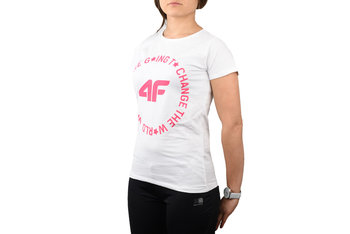 4F, T-shirt dziewczęcy, biały, rozmiar 164 - 4F