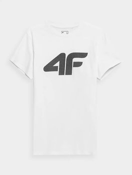 4F, T-shirt męski, basic, biały, Rozmiar L (59408079 ) - 4F