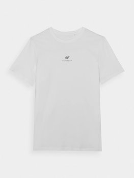 4F, T-shirt męski, basic plus, biały, rozmiar L - 4F