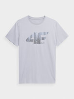 4F, T-shirt z nadrukiem męski, 4FSS23TTSHM309-27S, Jasny Szary, rozmiar M 4F