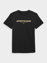 4F, T-shirt z nadrukiem męski, 4FSS23TTSHM364-20S, czarny, rozmiar L 4F