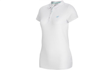 4F Women's T-shirt Polo NOSH4-TSD007-10S, Damskie, t-shirt, Biały - 4F