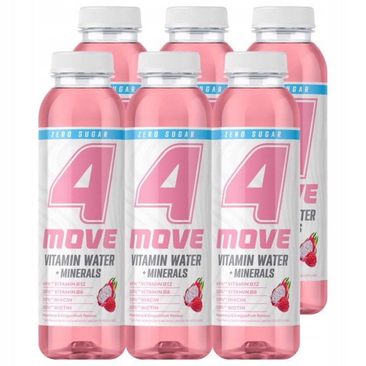 4Move Vitamin Water Zero Sugar Napój niegazowany o smaku malina ...