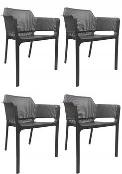 4Szt Mocne Wygodne Krzesło Ogrodowe Fotel Taras Balkon Kp101 4X Antracyt - Kontrast