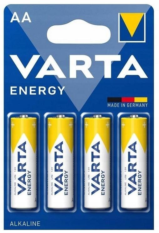 4szt. VARTA Energy Baterie Alkaliczne 4x AA LR06 R6 Paluszki Bateria 1,5V