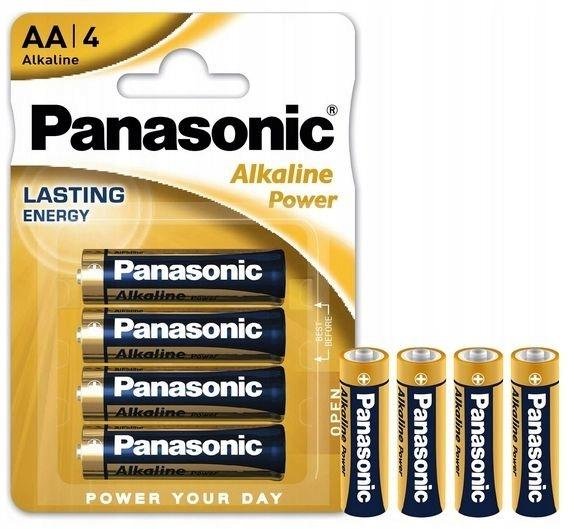 4x Bateria Alkaliczna AA LR06 Panasonic 4 sztuk Grube Duże Paluszki Baterie