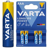 4x Bateria Alkaliczna AAA LR03 VARTA Longlife POWER Baterie 4 Małe Paluszki Varta
