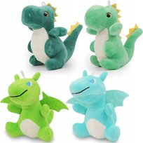 4x Brelok Pluszowy Dinozaur Zawieszka Kluczy Plecaka Torebki Różne Kolory