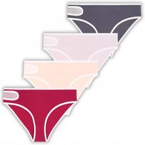 4X Figi Damskie Majtki Figi Damskie Bikini Z Siateczką Komplet Moraj M