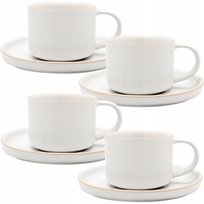 4X FILIŻANKA 220 ML SERWIS KAWOWY ARTENA FILIŻANKI PORCELANA DO KAWY SPODEK