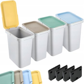 4x KADAX Kosz Na Śmieci Pojemnik Do Segregacji Odpadów 12L Uchwyt Mocujący - KADAX