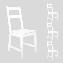 4x Krzesło drewniane do jadalni salonu kuchenne białe sosnowe solidne