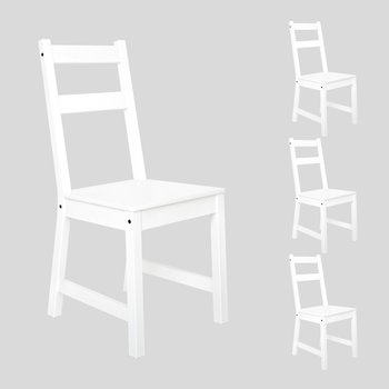 4x Krzesło drewniane do jadalni salonu kuchenne białe sosnowe solidne - inna (Inny)