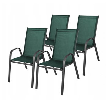 4X Krzesło Fotel Ogrodowe Metalowe Balkonowe - Zolta