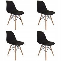 4X Krzesło Mia Skandynawskie Fotel Jadalnia Biuro Salon Zestaw 4Szt Czarne