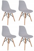 4X Krzesło Mia Skandynawskie Fotel Jadalnia Biuro Salon Zestaw 4Szt Szare