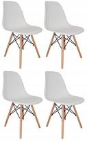 4X Krzesło Skandynawskie Fotel Kuchnia Jadalnia Salon 4 Szt Mia Białe