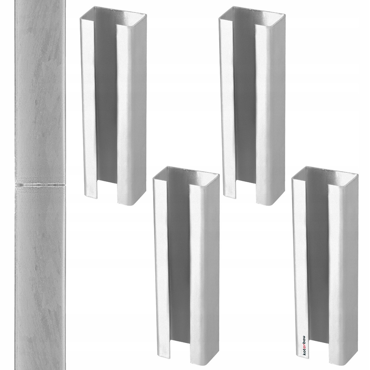 4x ŁĄCZNIK PRZEDŁUŻKA SŁUPKA PANELOWEGO OGRODZENIOWEGO 55x35 STALOWA OCYNK
