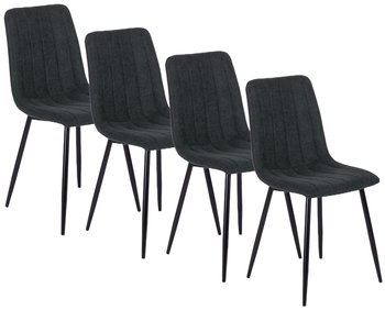 4x LARA Krzesło Tkanina Czarne - MEBEL ELITE
