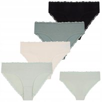 4X Majtki Damskie Figi Bikini Bawełniane Koronkowe Zestaw Komplet Moraj M