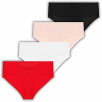 4X Majtki Figi Damskie Maxi Bikini Z Wzorem Modelujące Wygodne Moraj Xl