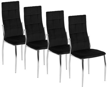 4x MOLLY Krzesło Welur Czarne - MEBEL ELITE
