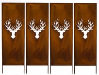 4x - PANEL OGRODOWY JELEŃ CNC 159 X 49 RDZAWY BRAMA