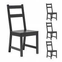 4xKrzesło drewniane kuchenne jadalni salonu czarne sosnowe solidne stabilne